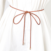 腰绳女细装 饰连衣裙简约百搭配裙子毛衣复古打结腰带PU皮绳子腰链