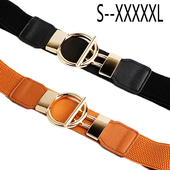 饰腰封大码 圆扣弹力腰带女配裙子时尚 松紧装 加长胖妹妹连衣裙配饰