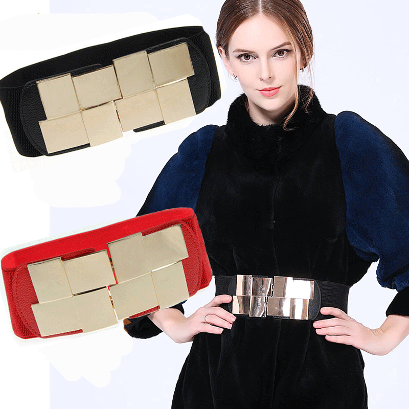 欧美百搭松紧显瘦休闲风宽腰带