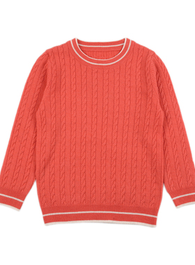 D509 四色羊毛衫不扎男女童保暖毛衣针织衫中童百搭圆领长袖套头