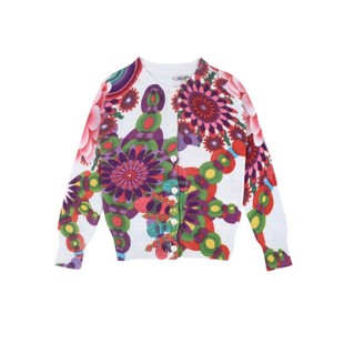 女童圆领开衫 B2711 西班牙女童印花针织春秋中大童儿童毛衣长袖