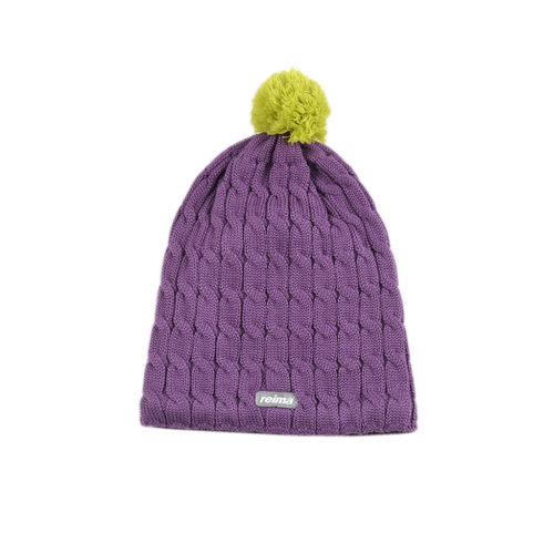 C926棉质舒适针织帽双层加绒女童毛球保暖秋冬季中大童毛线帽儿童