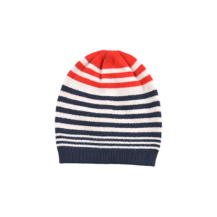 保暖舒适毛线帽中大童百搭 条纹男女童双层针织帽秋冬季 C959 潮款