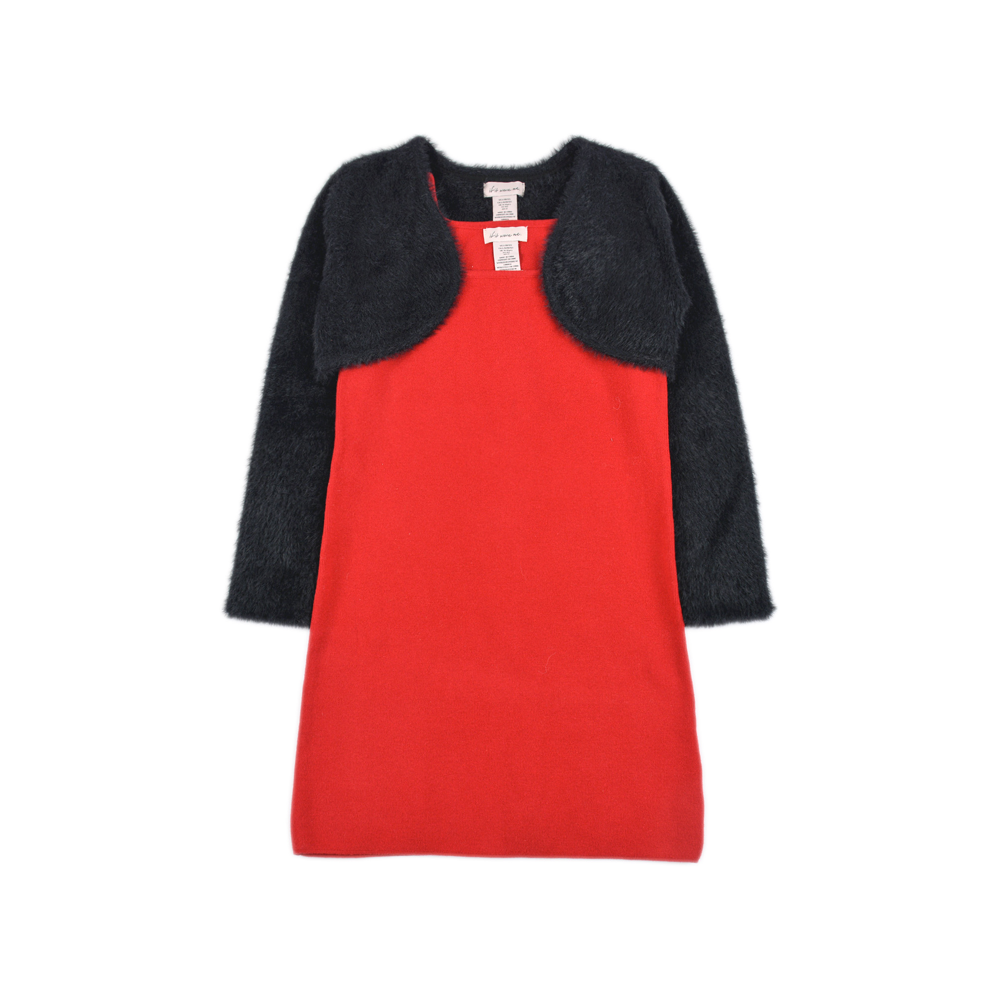 D1349 女童百搭时尚连衣裙外套百搭保暖舒适针织衫毛衣加厚秋冬季