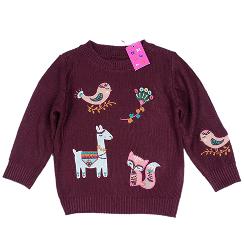 b278女针织衫精美刺绣动物图内搭