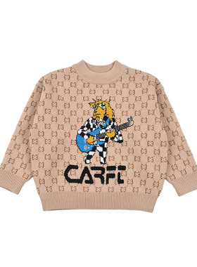 D870 百搭男童舒适透气圆领长袖套头针织衫中小童秋冬季保暖毛衣