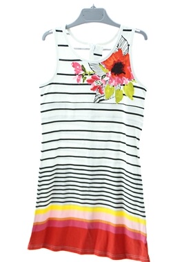 A1630 法纯棉女童夏季背心圆领无袖套头中大童儿童连衣裙轻薄透气