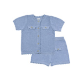 单排扣开衫 D1830 短裤 舒适短袖 小童 新生婴幼儿男女童宝宝针织衣裤