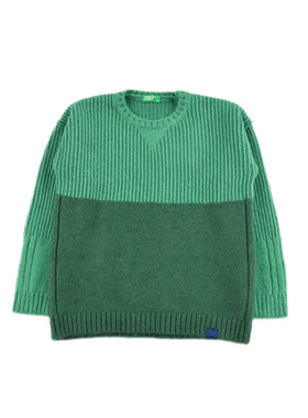 D1582 四色羊毛混纺拼色款百搭时尚男女童针织衫毛衣长袖套头舒适