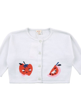 B2433 全棉婴幼儿女童宝宝舒适保暖毛衣圆领长袖开衫针织衫线衣