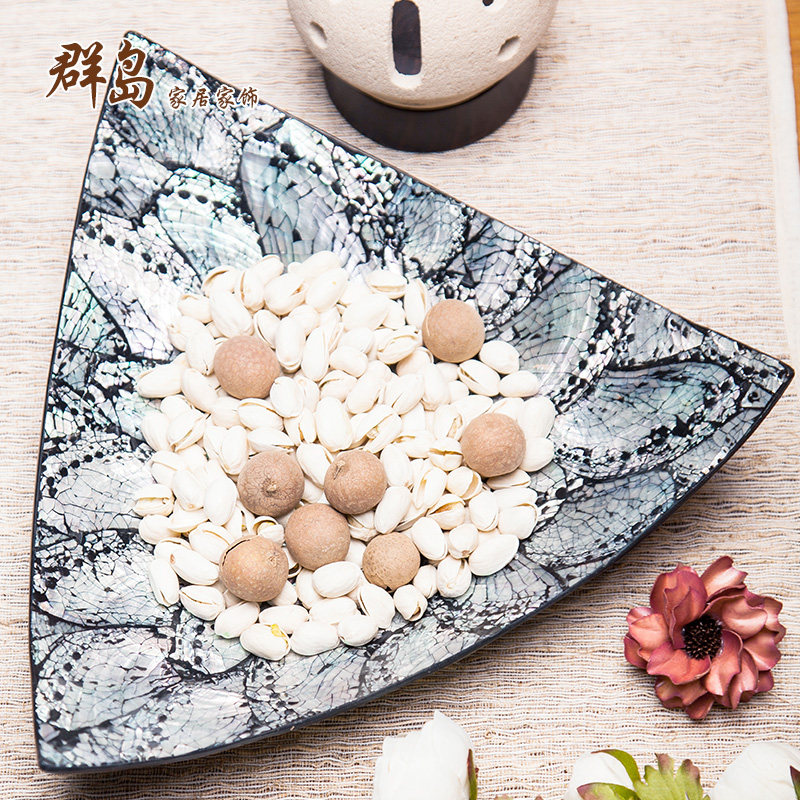 包邮进口鲍鱼壳树脂欧式水果托盘时尚家居装饰品客厅个性结婚礼品