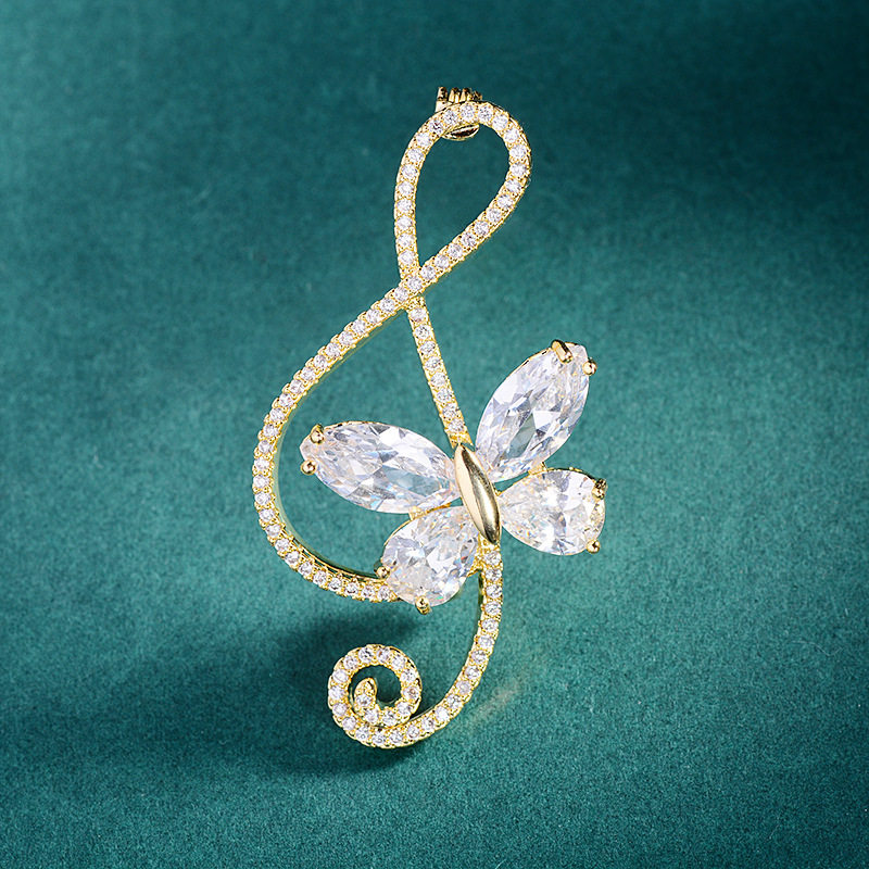 胸针高档女气质满锆精致音符蝴蝶胸花个性创意别针扣外套配饰,饰品/流行首饰/时尚饰品新,胸针,淘宝优惠券,粉丝福利购,淘宝优惠卷