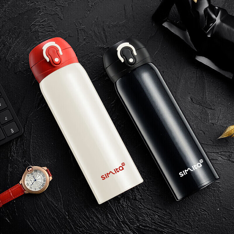 施密特保温杯纯钛内胆一键弹盖泡茶水杯男女士商务带滤网