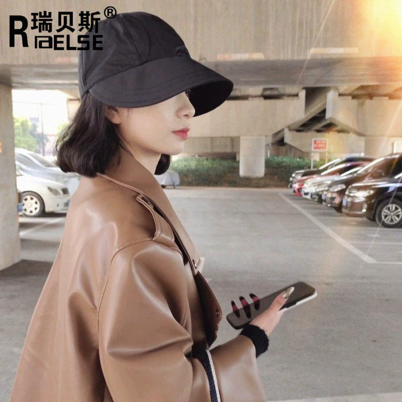 帽子女夏季大檐绑带遮阳帽女防晒太阳帽日系百搭韩版潮遮脸鸭舌帽