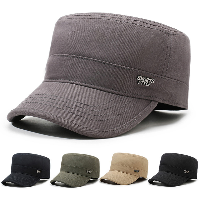 春秋棉四季立体刺绣金属标后封口平顶帽男女青年大头围遮阳鸭舌帽