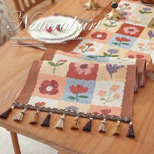 美式轻奢桌旗多巴胺斗柜盖布茶几长条盖巾复古桌布电视柜鞋柜台布