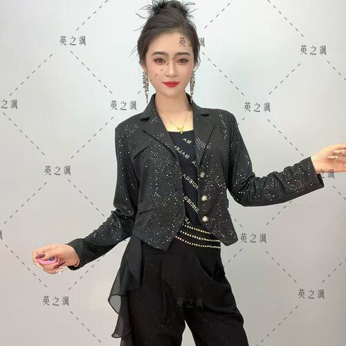 2024新款亮片短款小西装外套