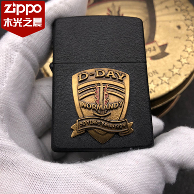 绝版老机Zippo 年度版打火机1994年诺曼底登录战役胜利50周年黑裂