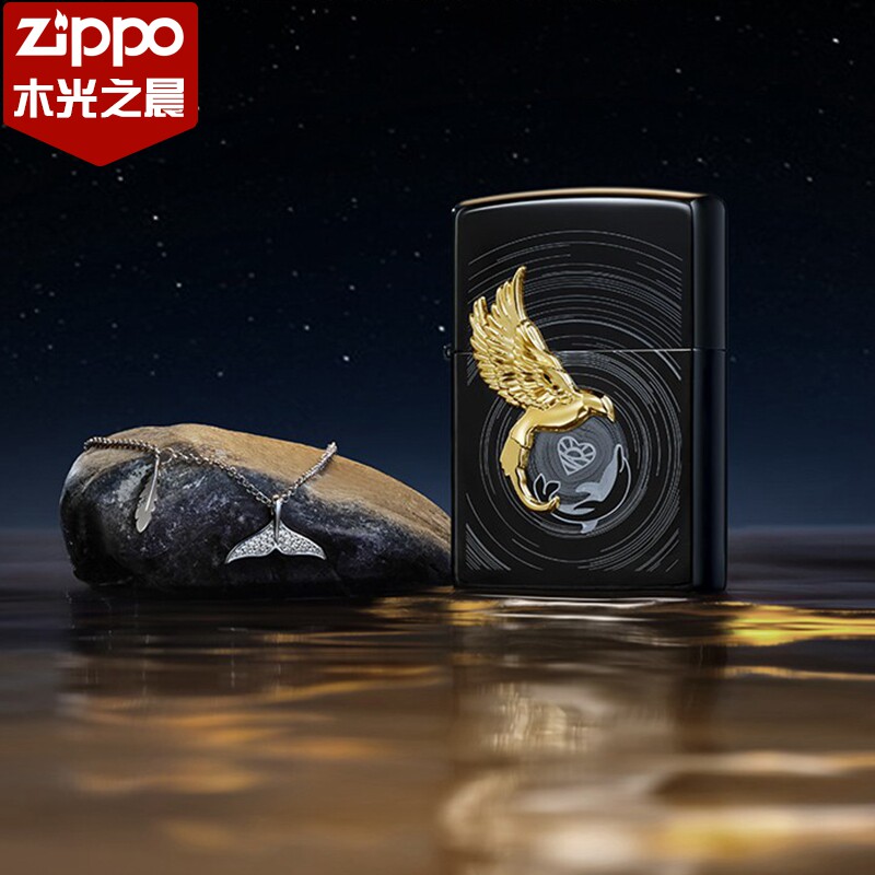 正品 Zippo打火机 飞鸟与鱼套装 情侣潮流男士礼物防风个性创意