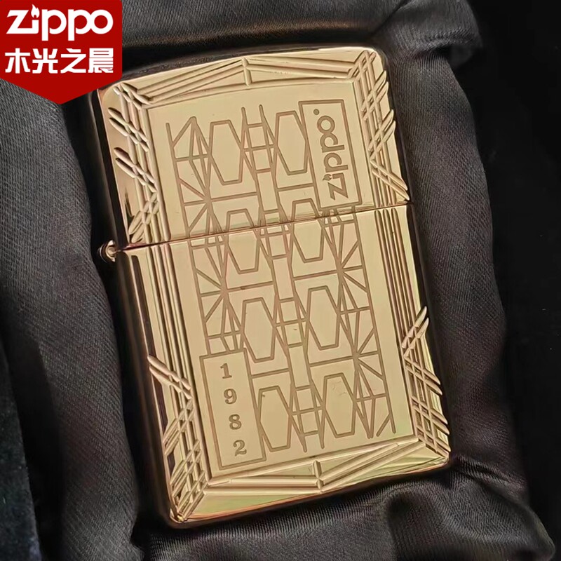 正版Zippo 打火机年度豪华收藏1982黄铜40周年盔甲限量版1000台