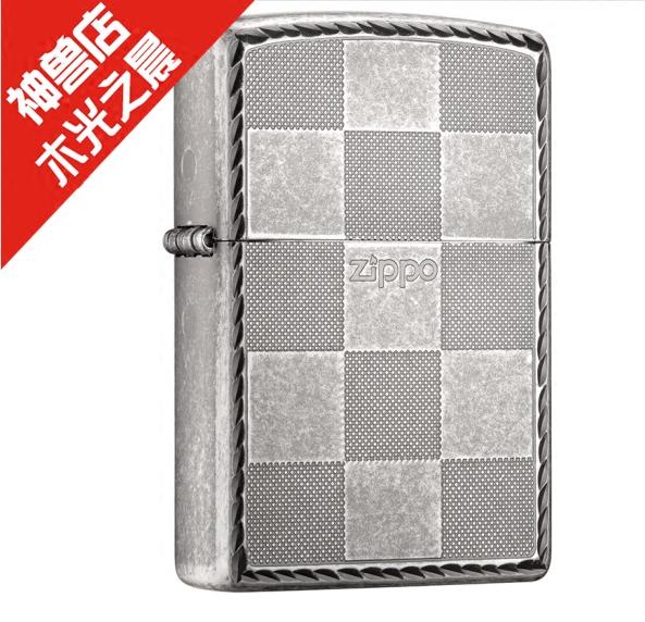 原装正品zippo打火机专柜正版芝宝超薄防风打火机古银格子 方格