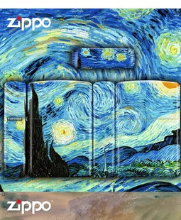 正版Zippo 防风打火机 油画彩印莫奈星空 梵高星月夜时尚潮流男士