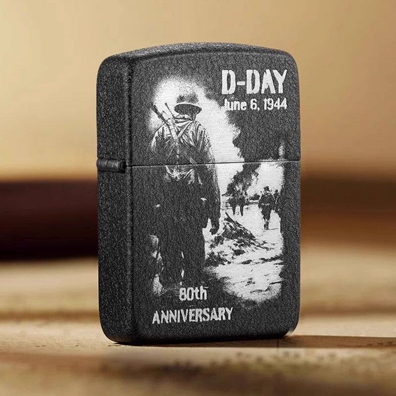 正品美版Zippo 1941D-DAY诺曼底 80周年黑裂漆 46261限量版打火机