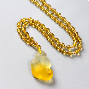 古法琉璃祥云吊坠项链佛系挂件随缘 素服配饰法会随喜结缘品定制