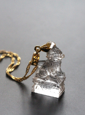 水晶古法琉璃貔貅麒麟项链镶嵌