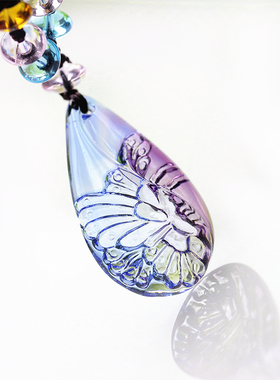 定制古法琉璃坊阿娜多姿蝶梦吊坠