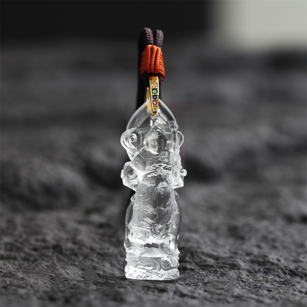 韦陀菩萨琉璃吊坠佛像结缘礼物
