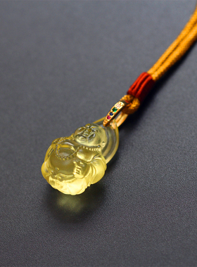 古法男女款琉璃弥勒佛公吊坠