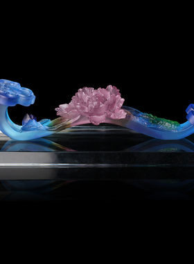 古法琉璃祝福如意书房办公桌摆件