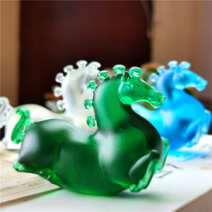 【唐马】琉璃茶宠个性精品摆件 办公台面搁笔架工房 马上封侯生肖