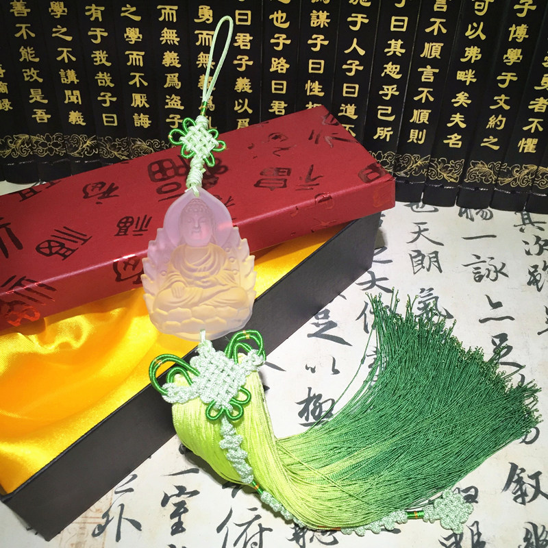 车内饰如来车挂古法琉璃汽车后视镜挂件大日如来挂饰平安