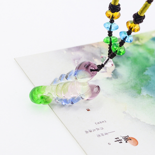 古法琉璃男女款十二星座巨蟹天蝎座复古吊坠项链本命护身项链