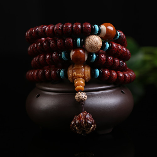 天然星月菩提佛珠手串开片高密