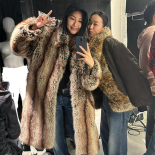 水貂皮草外套女2025新款 貂皮大衣长款 进口海宁环保冬厚 年轻款 时尚