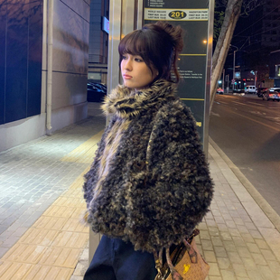 超好看韩系羊羔毛外套女2025新款 环保皮草毛毛上衣 超火毛茸茸短款