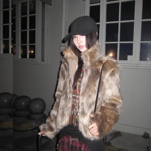 冬 洋气年轻短款 皮毛一体棕色环保狐狸皮草外套女2025新款 海宁爆款