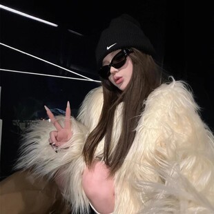 千禧风狐狸皮草女款2025新款海宁时尚年轻小个子环保毛毛外套冬厚