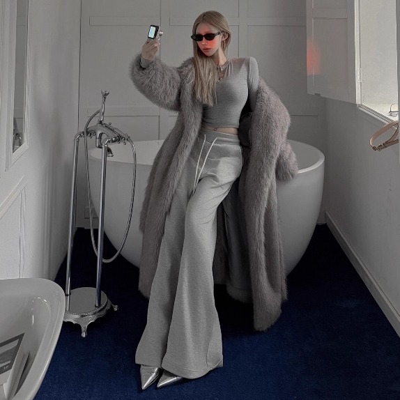 超美哒~fanss新品时髦皮草大衣。