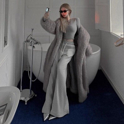 超美哒~fanss新品时髦皮草大衣。