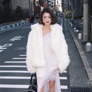 海宁爆款 2025新款 洋气白色毛毛外套冬厚 狐狸环保皮草女款 年轻款