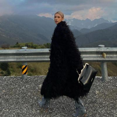超好看！~韩系羊羔毛皮草大衣。