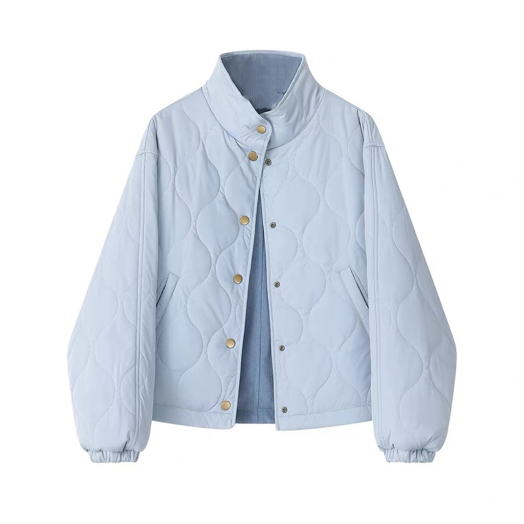 【蜜蜂欢乐社】二茵ERYIN秋冬新款正反两穿灯芯绒立领短款棉服