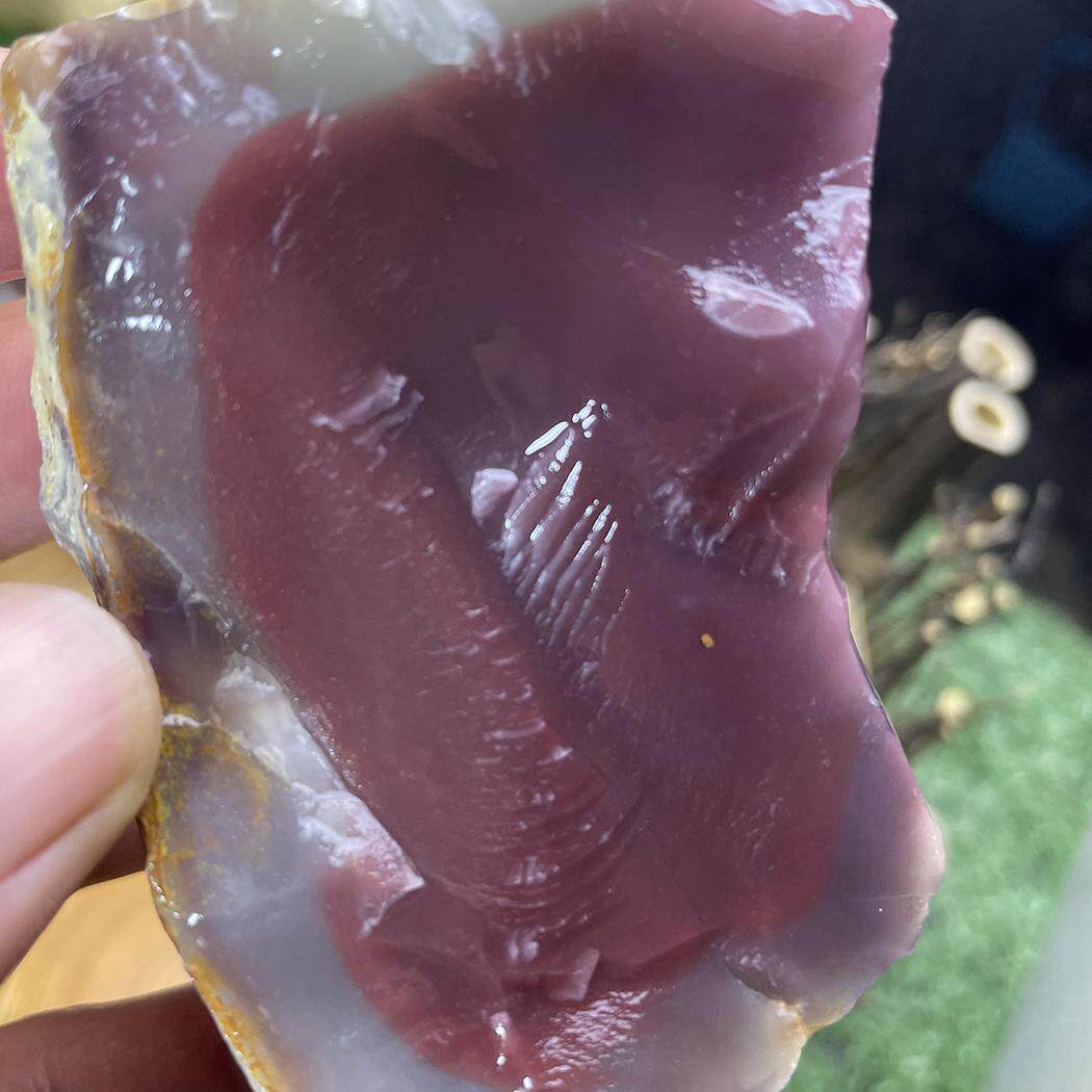 147克紫绿玛瑙星光粉晶无杂无裂足玉原石天然水晶矿石标本宝石