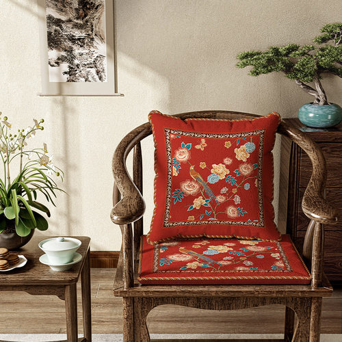 红木沙发坐垫实木家具中式太师圈椅中式椅子木椅茶桌椅垫坐垫定制