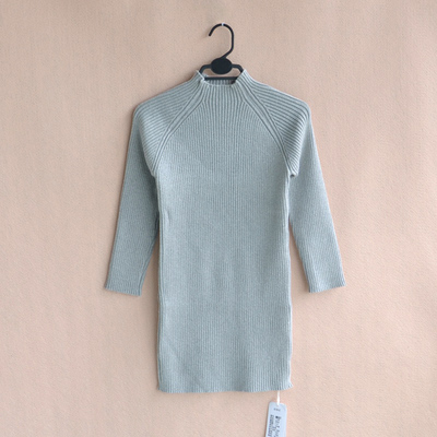 女童中长款毛衣冬季加厚纯棉坑条