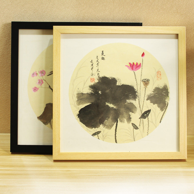 唯美画框实木简约正方形挂墙定制